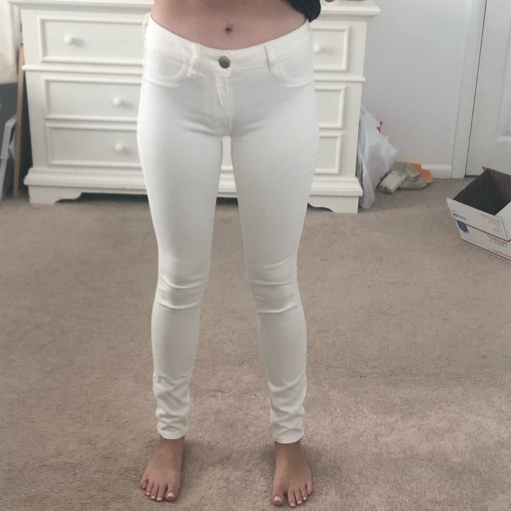 White Super Super Stretch American Eagle Jeggings